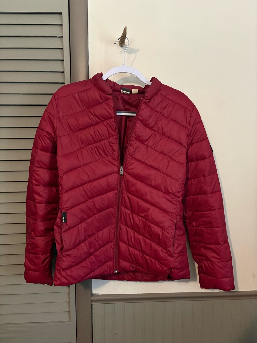 Roxy Maroon Quilted Puffy Jacket